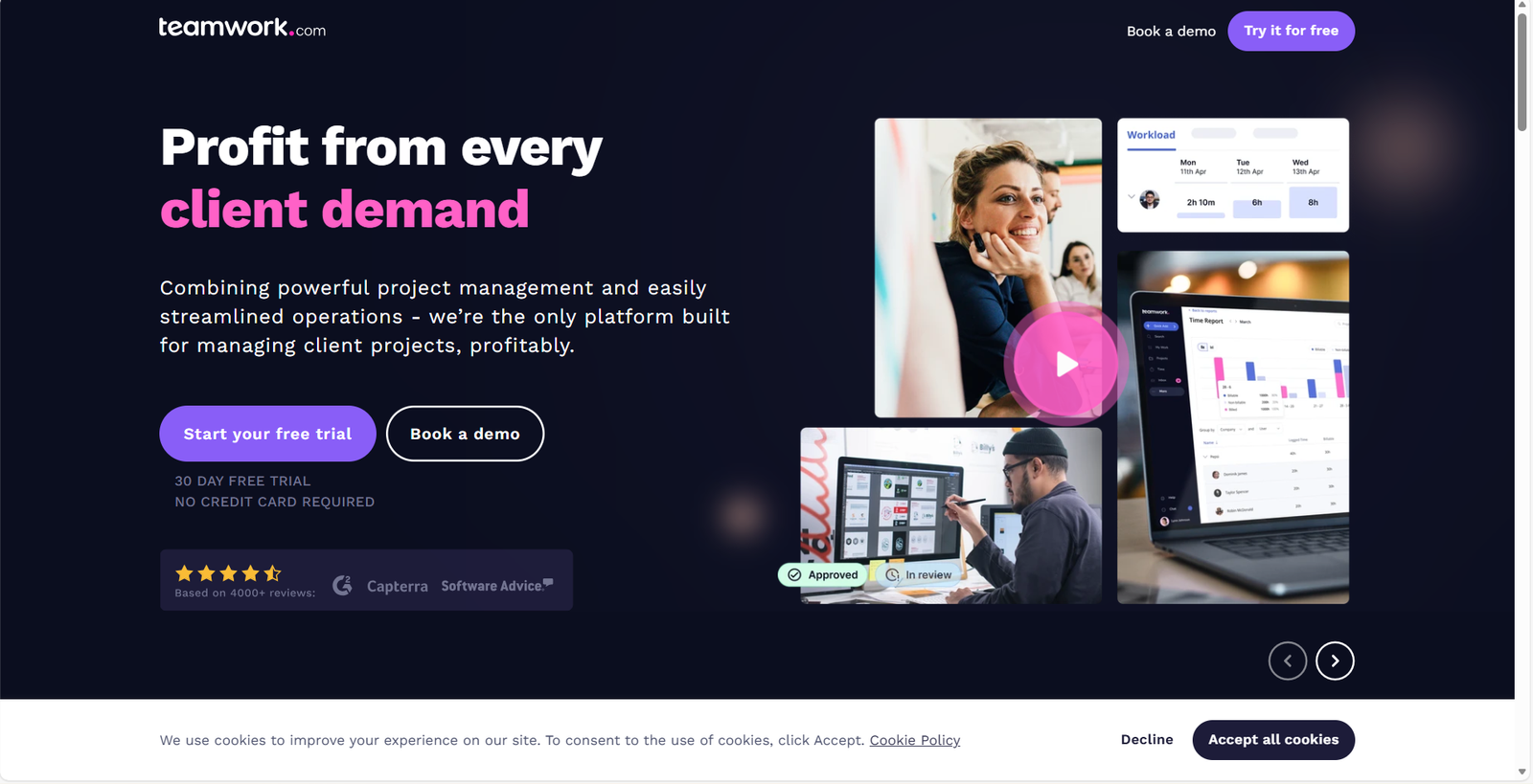 TaskFlow project management interface